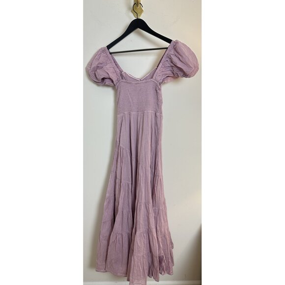 FREE PEOPLE Short Sleeve Sundrenched Maxi Dress in Dawn Pink Size Small - Picture 5 of 7
